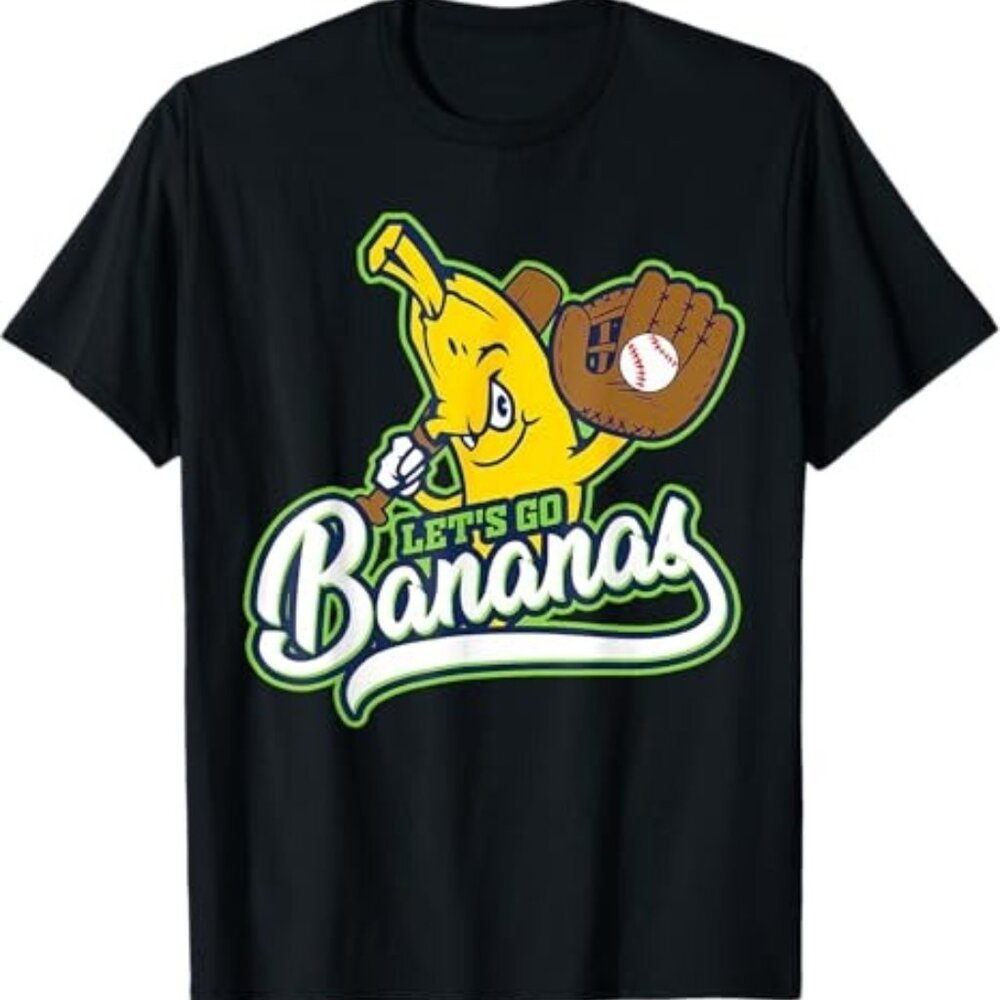 Funny Lets Go Bananas T Shirt Cute Banana Humor Meme Graphic Retro Fruit Tee 89